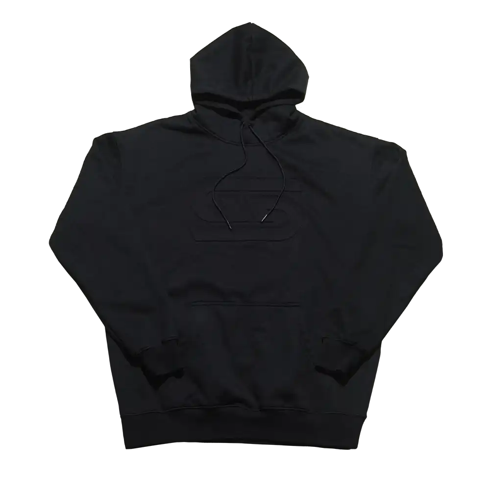 Black Embossed Hoodie